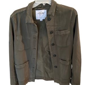 Lola Jeans size XS-SM oversized army green stretch 3 quarter length